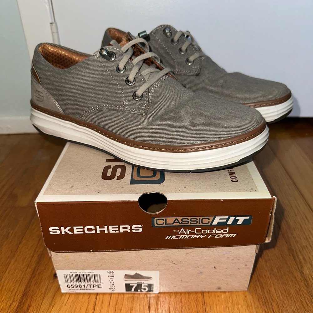 Skechers Men's Ederson Classic Fit Air-Cooled Memory Foam Moreno Shoe Size 7.5 - Picture 2 of 14